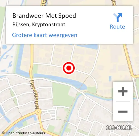 Locatie op kaart van de 112 melding: Brandweer Met Spoed Naar Rijssen, Kryptonstraat op 4 juli 2017 20:55