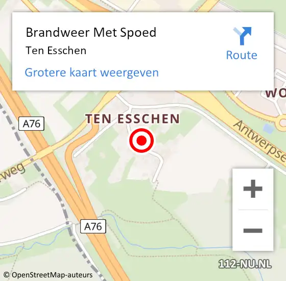 Locatie op kaart van de 112 melding: Brandweer Met Spoed Naar Ten Esschen op 4 juli 2017 21:06