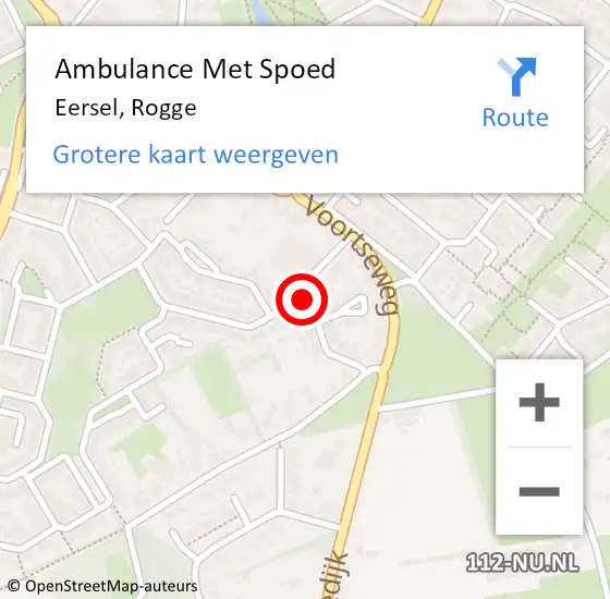 Locatie op kaart van de 112 melding: Ambulance Met Spoed Naar Eersel, Rogge op 4 juli 2017 21:17