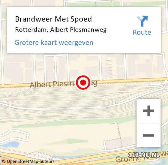 Locatie op kaart van de 112 melding: Brandweer Met Spoed Naar Rotterdam, Albert Plesmanweg op 4 juli 2017 21:45