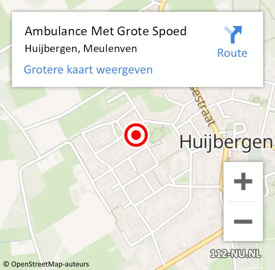 Locatie op kaart van de 112 melding: Ambulance Met Grote Spoed Naar Huijbergen, Meulenven op 4 juli 2017 21:51