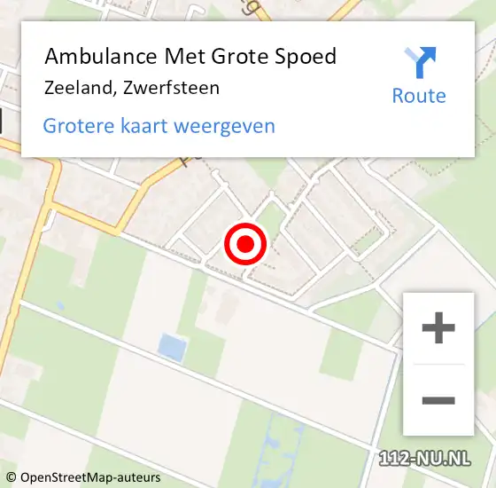 Locatie op kaart van de 112 melding: Ambulance Met Grote Spoed Naar Zeeland, Zwerfsteen op 4 juli 2017 22:14