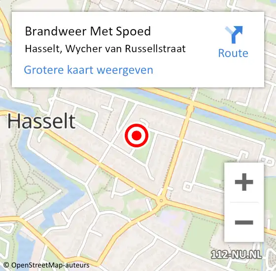 Locatie op kaart van de 112 melding: Brandweer Met Spoed Naar Hasselt, Wycher van Russellstraat op 5 juli 2017 00:29