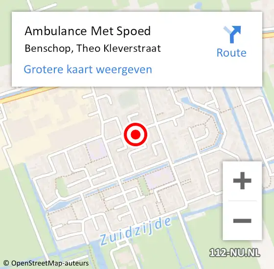 Locatie op kaart van de 112 melding: Ambulance Met Spoed Naar Benschop, Theo Kleverstraat op 5 juli 2017 00:43