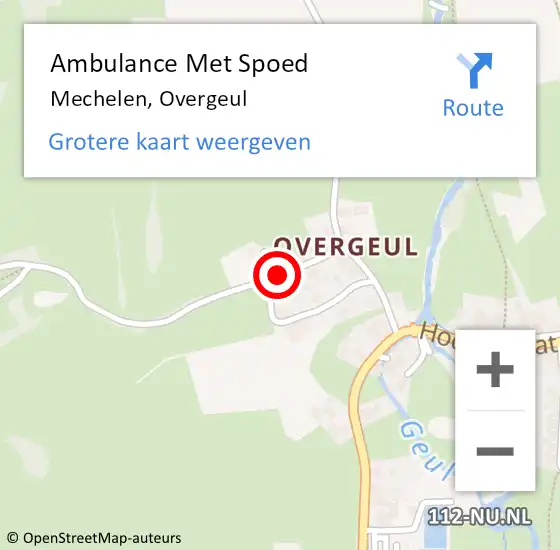 Locatie op kaart van de 112 melding: Ambulance Met Spoed Naar Mechelen, Overgeul op 26 januari 2014 00:20