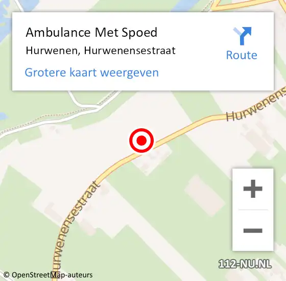 Locatie op kaart van de 112 melding: Ambulance Met Spoed Naar Hurwenen, Hurwenensestraat op 5 juli 2017 06:05