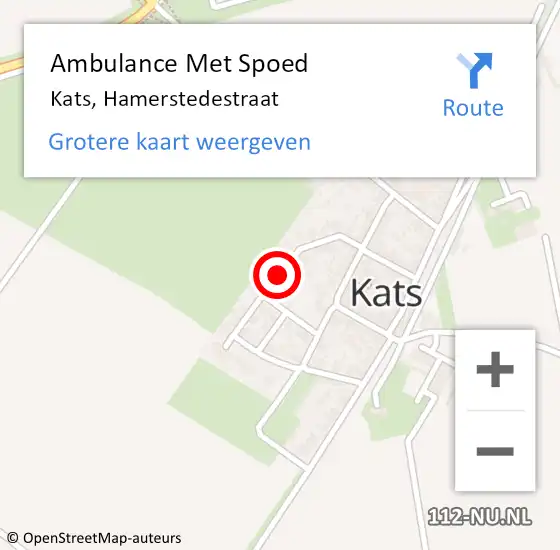 Locatie op kaart van de 112 melding: Ambulance Met Spoed Naar Kats, Hamerstedestraat op 5 juli 2017 06:55