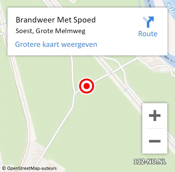 Locatie op kaart van de 112 melding: Brandweer Met Spoed Naar Soest, Grote Melmweg op 5 juli 2017 07:56