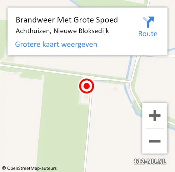 Locatie op kaart van de 112 melding: Brandweer Met Grote Spoed Naar Achthuizen, Nieuwe Bloksedijk op 26 januari 2014 00:46