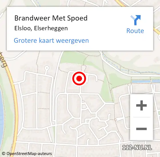 Locatie op kaart van de 112 melding: Brandweer Met Spoed Naar Elsloo, Elserheggen op 5 juli 2017 08:58