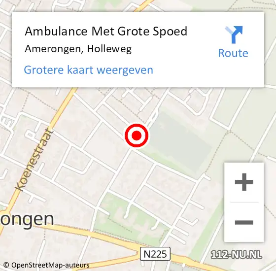 Locatie op kaart van de 112 melding: Ambulance Met Grote Spoed Naar Amerongen, Holleweg op 5 juli 2017 10:03