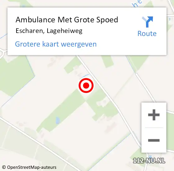 Locatie op kaart van de 112 melding: Ambulance Met Grote Spoed Naar Escharen, Lageheiweg op 5 juli 2017 11:01