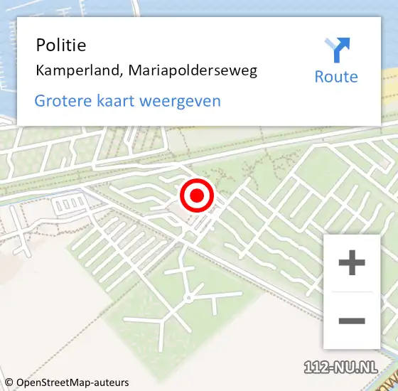 Locatie op kaart van de 112 melding: Politie Kamperland, Mariapolderseweg op 5 juli 2017 11:02