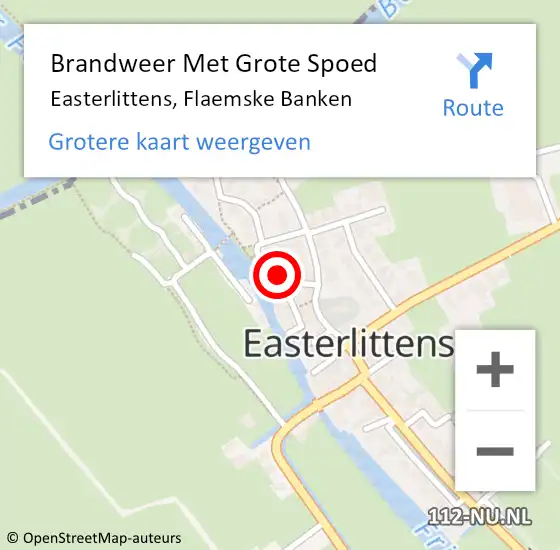 Locatie op kaart van de 112 melding: Brandweer Met Grote Spoed Naar Easterlittens, Flaemske Banken op 5 juli 2017 11:15