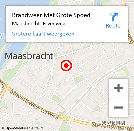 Locatie op kaart van de 112 melding: Brandweer Met Grote Spoed Naar Maasbracht, Ervenweg op 5 juli 2017 12:10