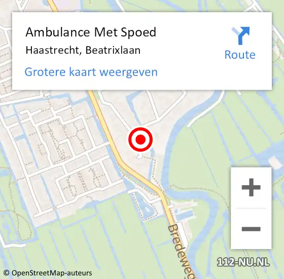 Locatie op kaart van de 112 melding: Ambulance Met Spoed Naar Haastrecht, Beatrixlaan op 5 juli 2017 14:35