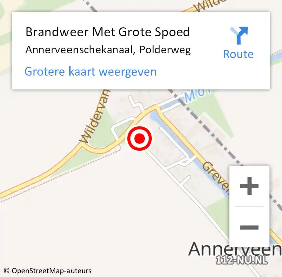 Locatie op kaart van de 112 melding: Brandweer Met Grote Spoed Naar Annerveenschekanaal, Polderweg op 5 juli 2017 14:40