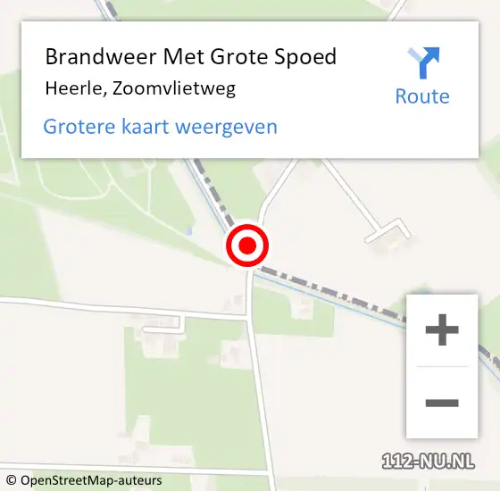 Locatie op kaart van de 112 melding: Brandweer Met Grote Spoed Naar Heerle, Zoomvlietweg op 5 juli 2017 15:43