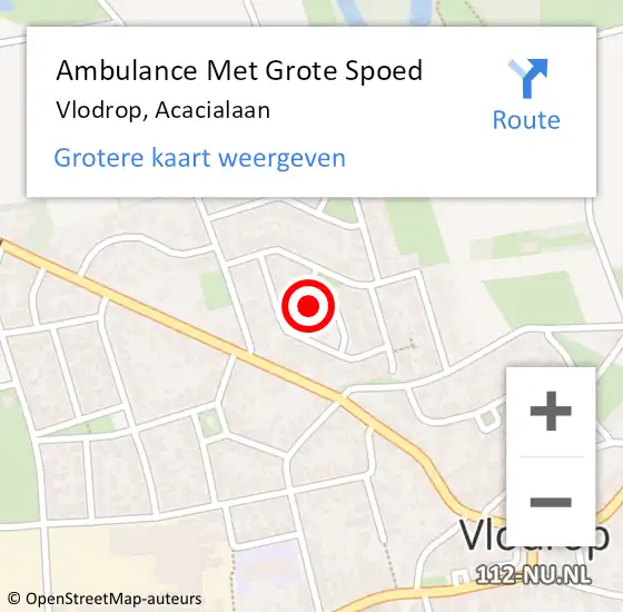 Locatie op kaart van de 112 melding: Ambulance Met Grote Spoed Naar Vlodrop, Acacialaan op 26 januari 2014 02:12