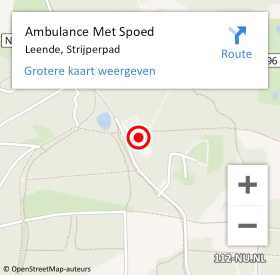 Locatie op kaart van de 112 melding: Ambulance Met Spoed Naar Leende, Strijperpad op 5 juli 2017 16:08