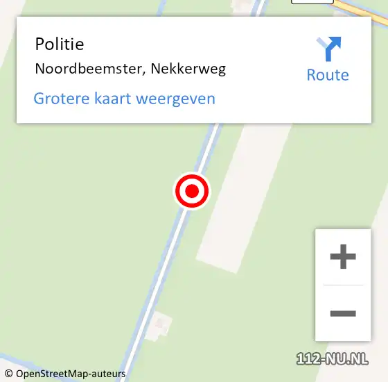 Locatie op kaart van de 112 melding: Politie Noordbeemster, Nekkerweg op 5 juli 2017 17:22