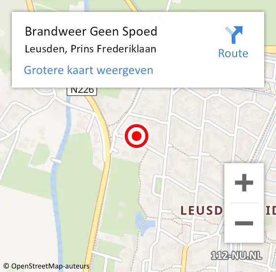 Locatie op kaart van de 112 melding: Brandweer Geen Spoed Naar Leusden, Prins Frederiklaan op 5 juli 2017 17:40