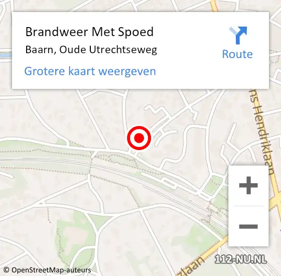 Locatie op kaart van de 112 melding: Brandweer Met Spoed Naar Baarn, Oude Utrechtseweg op 5 juli 2017 18:14