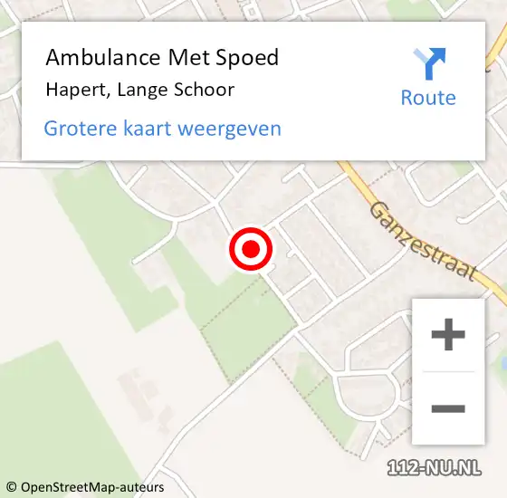 Locatie op kaart van de 112 melding: Ambulance Met Spoed Naar Hapert, Lange Schoor op 5 juli 2017 18:27