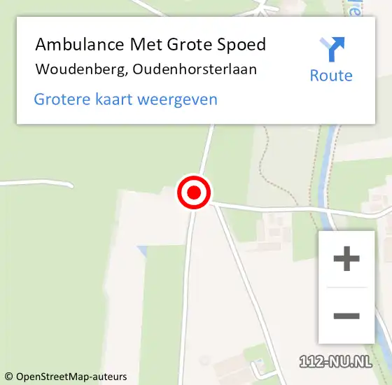 Locatie op kaart van de 112 melding: Ambulance Met Grote Spoed Naar Woudenberg, Oudenhorsterlaan op 5 juli 2017 18:46