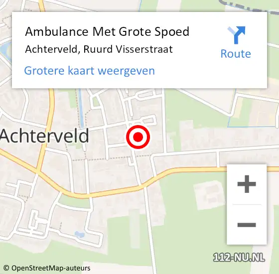 Locatie op kaart van de 112 melding: Ambulance Met Grote Spoed Naar Achterveld, Ruurd Visserstraat op 5 juli 2017 19:28