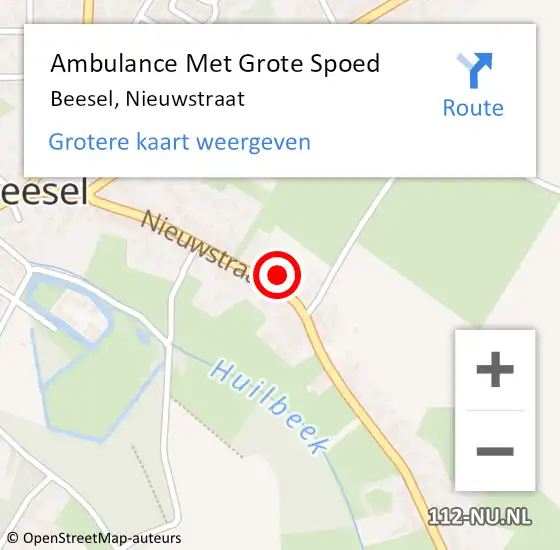 Locatie op kaart van de 112 melding: Ambulance Met Grote Spoed Naar Beesel, Nieuwstraat op 5 juli 2017 20:47