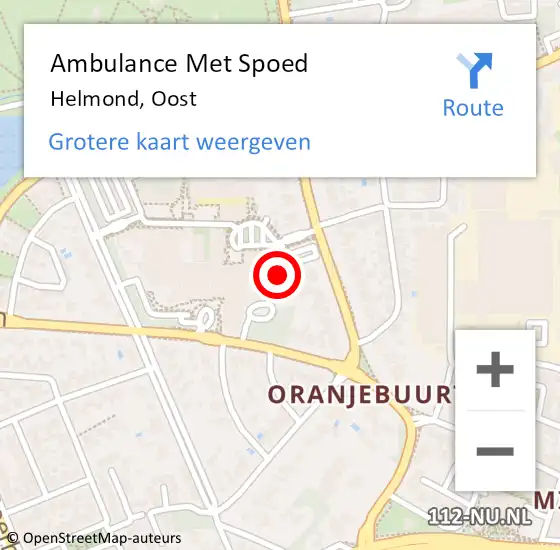 Locatie op kaart van de 112 melding: Ambulance Met Spoed Naar Helmond, Oost op 5 juli 2017 21:31