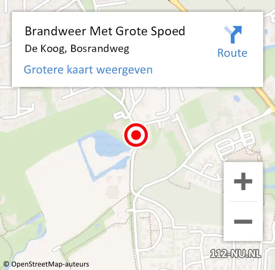 Locatie op kaart van de 112 melding: Brandweer Met Grote Spoed Naar De Koog, Bosrandweg op 5 juli 2017 21:32