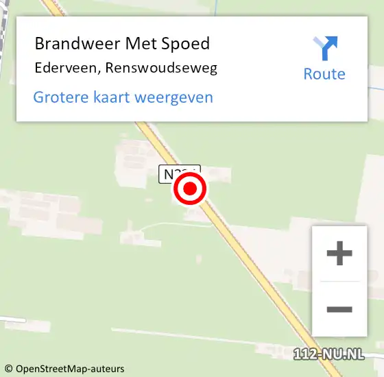 Locatie op kaart van de 112 melding: Brandweer Met Spoed Naar Ederveen, Renswoudseweg op 5 juli 2017 21:39