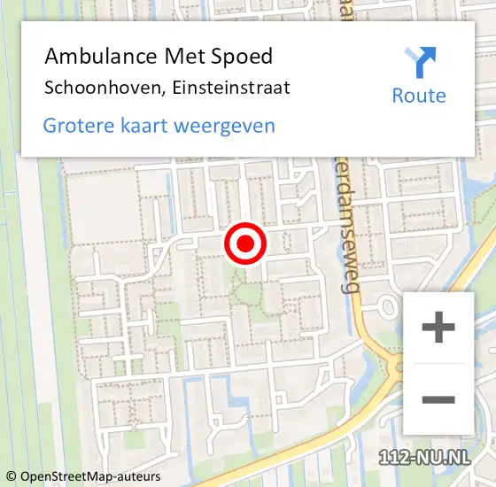 Locatie op kaart van de 112 melding: Ambulance Met Spoed Naar Schoonhoven, Einsteinstraat op 5 juli 2017 21:48