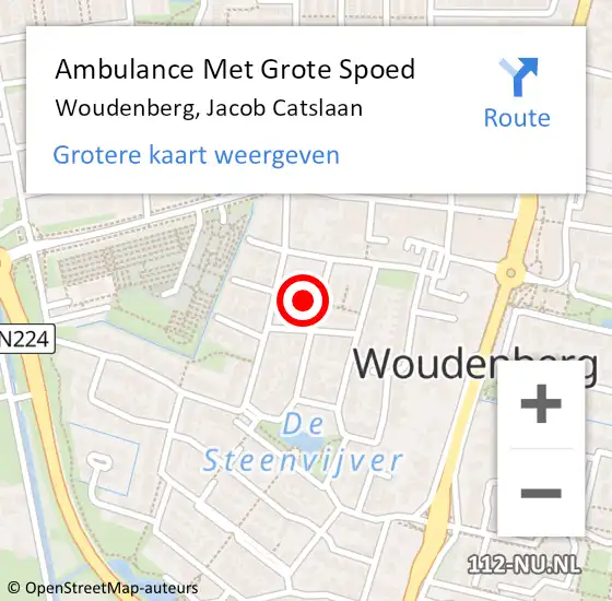 Locatie op kaart van de 112 melding: Ambulance Met Grote Spoed Naar Woudenberg, Jacob Catslaan op 5 juli 2017 21:50