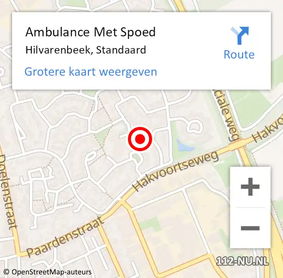 Locatie op kaart van de 112 melding: Ambulance Met Spoed Naar Hilvarenbeek, Standaard op 5 juli 2017 22:06