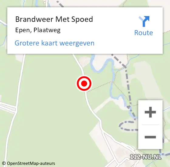 Locatie op kaart van de 112 melding: Brandweer Met Spoed Naar Epen, Plaatweg op 5 juli 2017 22:13