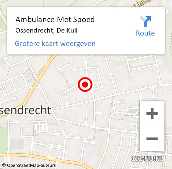 Locatie op kaart van de 112 melding: Ambulance Met Spoed Naar Ossendrecht, De Kuil op 5 juli 2017 22:38