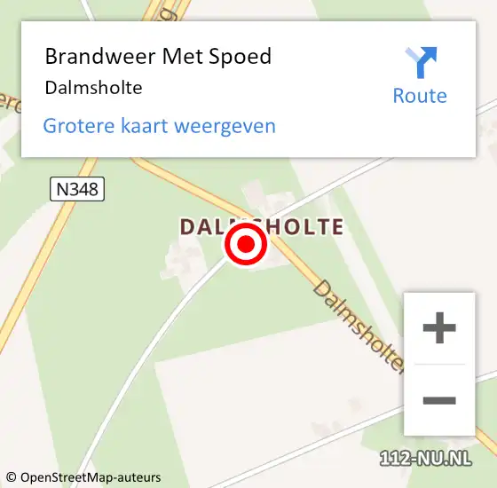 Locatie op kaart van de 112 melding: Brandweer Met Spoed Naar Dalmsholte op 5 juli 2017 23:14