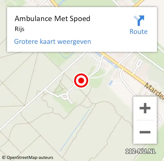 Locatie op kaart van de 112 melding: Ambulance Met Spoed Naar Rijs op 26 januari 2014 03:23