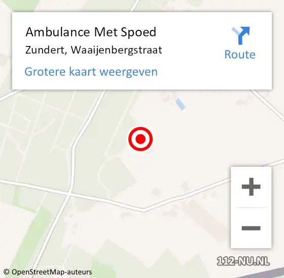 Locatie op kaart van de 112 melding: Ambulance Met Spoed Naar Zundert, Waaijenbergstraat op 6 juli 2017 01:29