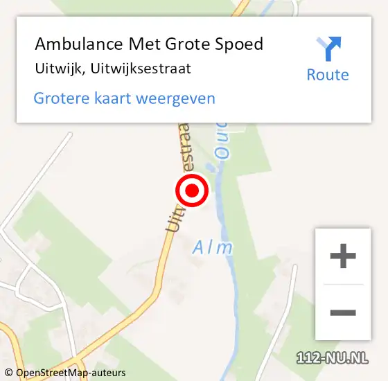 Locatie op kaart van de 112 melding: Ambulance Met Grote Spoed Naar Uitwijk, Uitwijksestraat op 6 juli 2017 03:33