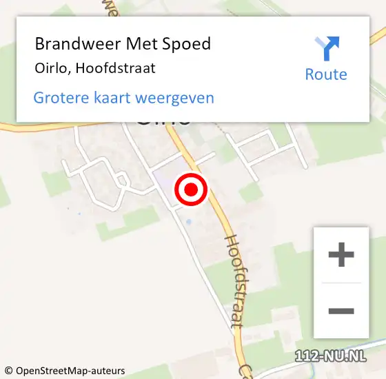 Locatie op kaart van de 112 melding: Brandweer Met Spoed Naar Oirlo, Hoofdstraat op 6 juli 2017 04:29