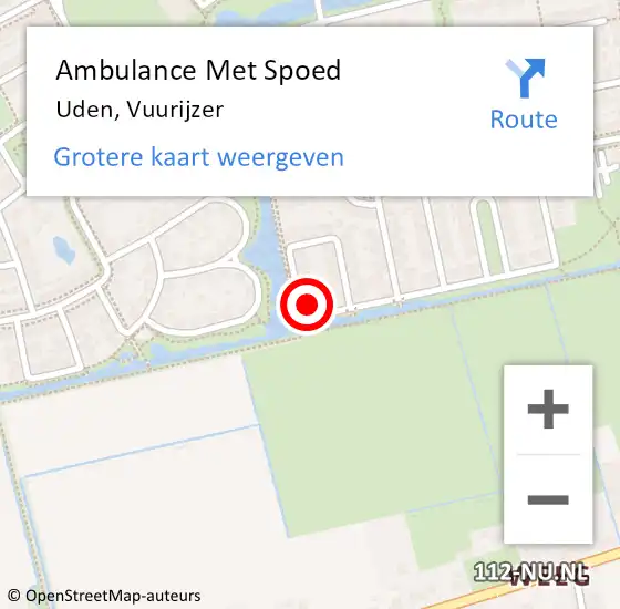 Locatie op kaart van de 112 melding: Ambulance Met Spoed Naar Uden, Vuurijzer op 6 juli 2017 05:03