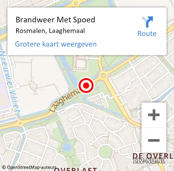 Locatie op kaart van de 112 melding: Brandweer Met Spoed Naar Rosmalen, Laaghemaal op 6 juli 2017 08:04