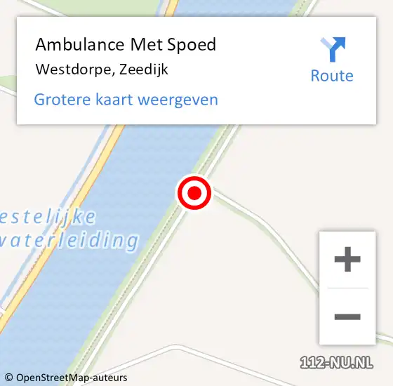 Locatie op kaart van de 112 melding: Ambulance Met Spoed Naar Westdorpe, Zeedijk op 6 juli 2017 08:58