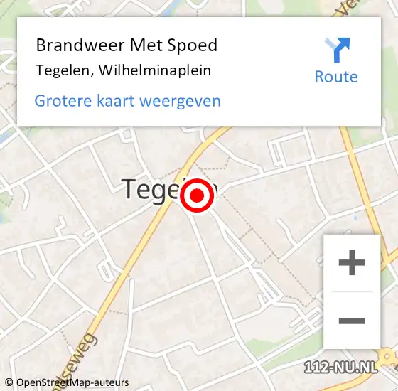 Locatie op kaart van de 112 melding: Brandweer Met Spoed Naar Tegelen, Wilhelminaplein op 6 juli 2017 08:59