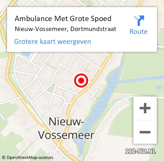 Locatie op kaart van de 112 melding: Ambulance Met Grote Spoed Naar Nieuw-Vossemeer, Dortmundstraat op 6 juli 2017 09:42