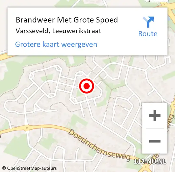 Locatie op kaart van de 112 melding: Brandweer Met Grote Spoed Naar Varsseveld, Leeuwerikstraat op 6 juli 2017 09:50